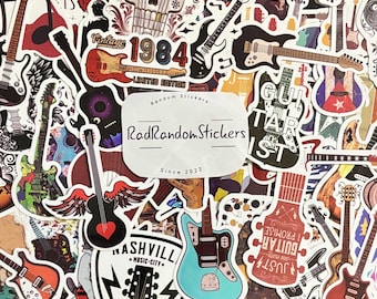 Guitar  Stickers for Laptops, Skateboards, Phones, Rewards, Water Bottles, Bikes, Luggage, Travel