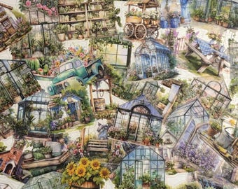 Greenhouse, Garden, Transparent Stickers Pack of 10, 20 or 50 Decals for Planners, Journals, Decorations, Rewards, Party Supplies, Gifts