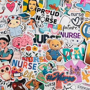 Nurse, Nursing Hospital Stickers Pack of 10, 20 or 50 Decals for Planners, Journals, Decorations, Rewards, Party Supplies, Gifts and More