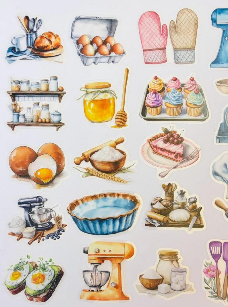 Baking, Food, Kitchen, Cooking Stickers, Bullet Journal, Foodie ...