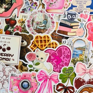 Aesthetic Pinterest Stickers Girly Coquette Pack of 10, 20 or 50 for Planners, Decorations, Rewards, Party Supplies, Gifts and More!