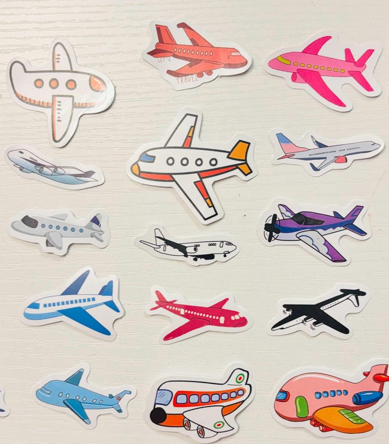 Airplane Stickers, Jet Decals for Planners, Rewards, Party (10, 20, or ...