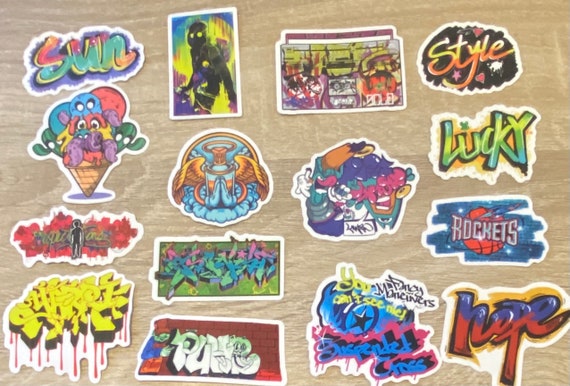 5-50 Pack Graffiti Street Art Themed Stickers for Laptops, Skateboards,  Phones, Rewards, Water Bottles, Bikes, Luggage, Travel 