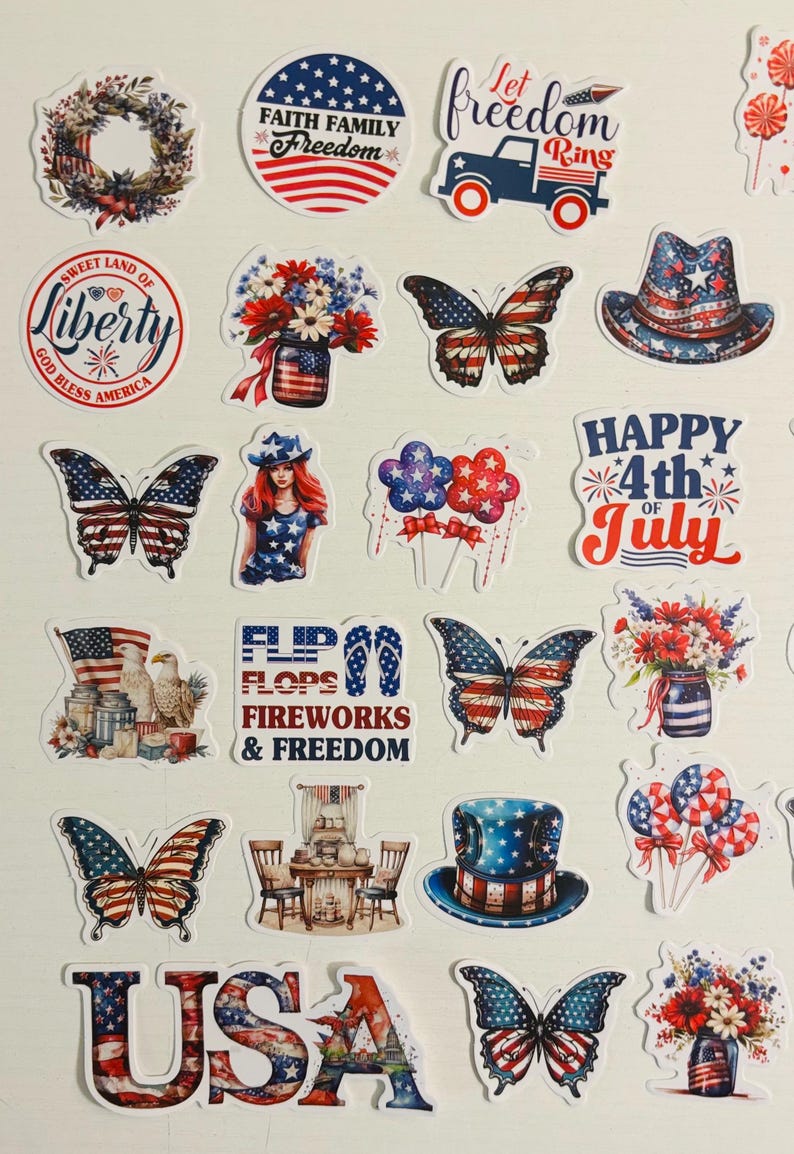 Patriotic USA Stickers, Planners, Journals, Decorations - Etsy