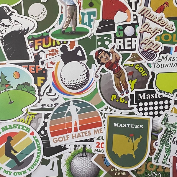 5-50 Pack Golf Themed Stickers for Laptops, Skateboards, Phones, Rewards, Water Bottles, Bikes, Luggage, Travel