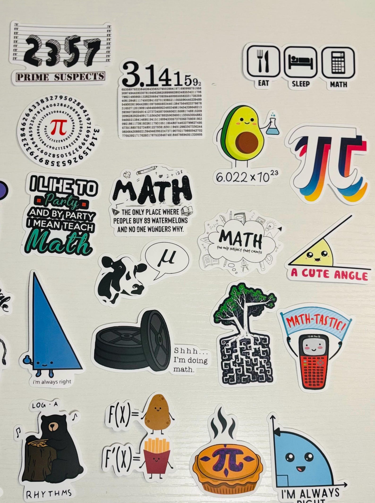 Math Notebook Printable Sticker Math Themed Stickers Pack of 10, 20 or 50 Decals for Planners, Journals ...