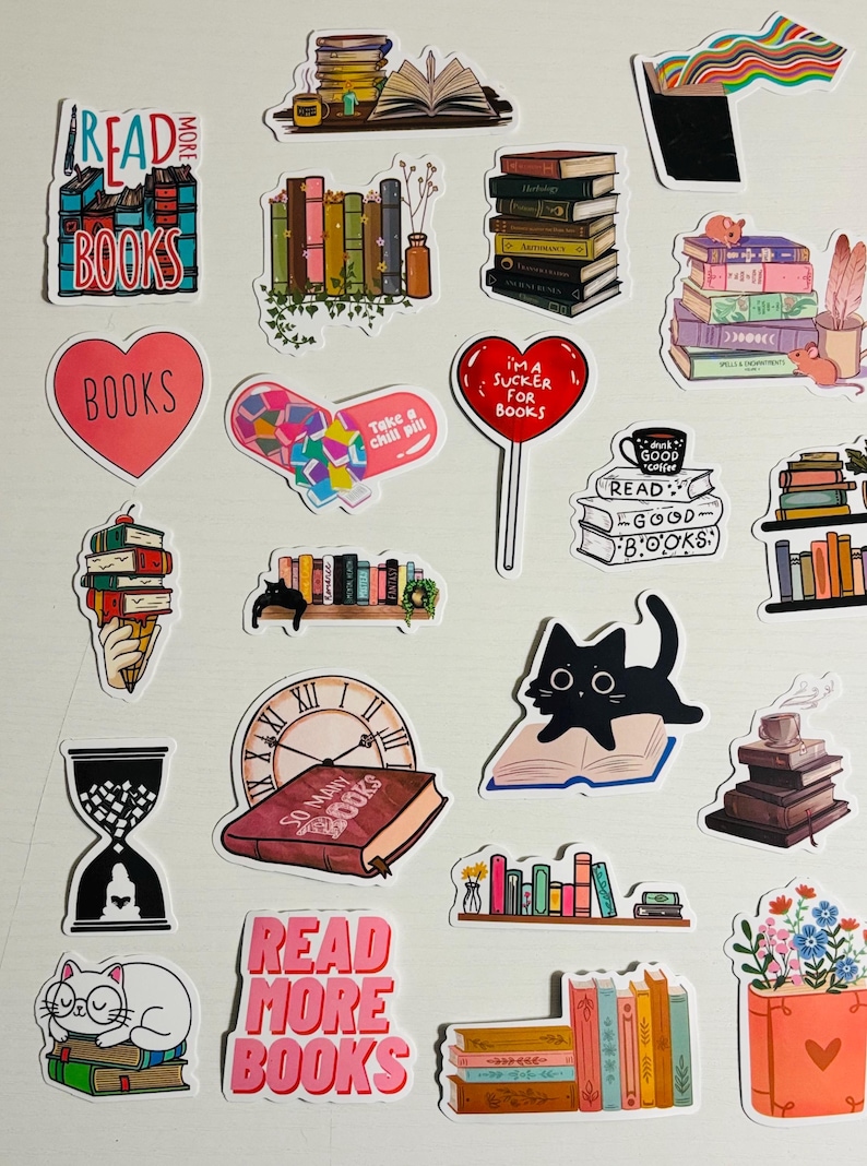 Reading, Book Lover Stickers Pack Decals for Planners, Journals, - Etsy