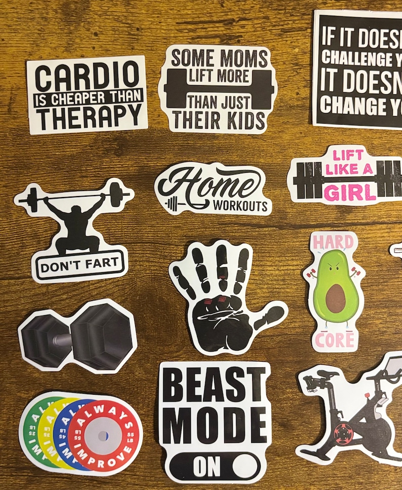 550 Pack Workout, Exercise, Weightlifiting Stickers for Laptops