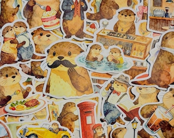 Otter Animal Life Sticker Pack, Planner, Journal Decals