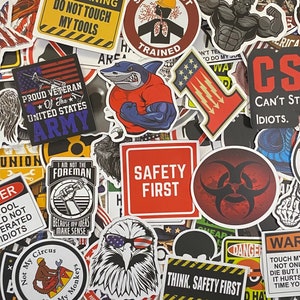 Funny Stickers for Adults 100pc, Perfect for Tool Box, Hood, Hard Hat,  Thermos, Cooler Vinyl, Waterproof for Mechanics, Welders & More 