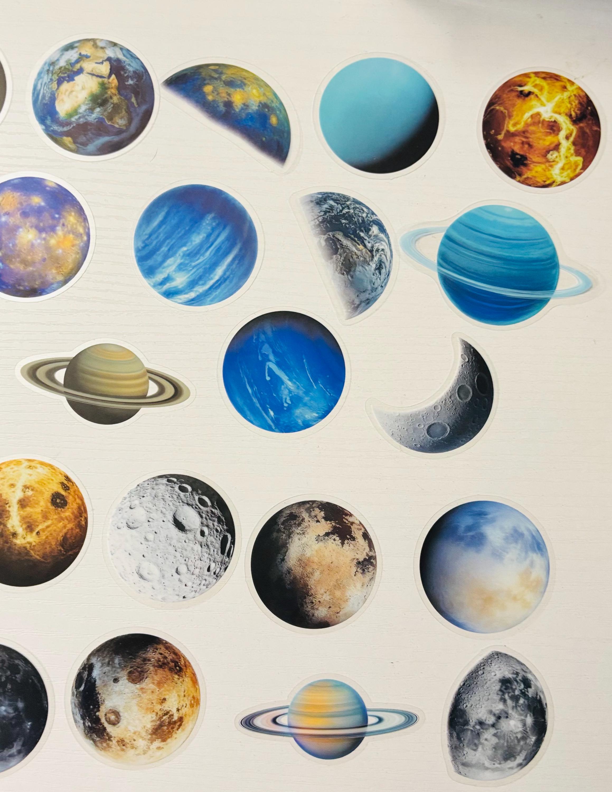 To Scale Sticker Planets Outer Space Planet Stickers, Journal Planner Decals - Etsy