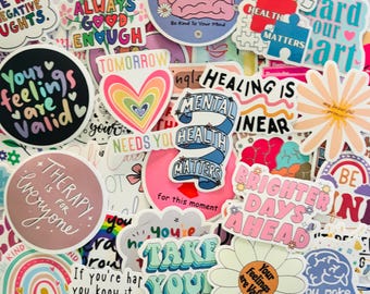 Mental Health Stickers Junk Journal, Planner, Therapy Decals
