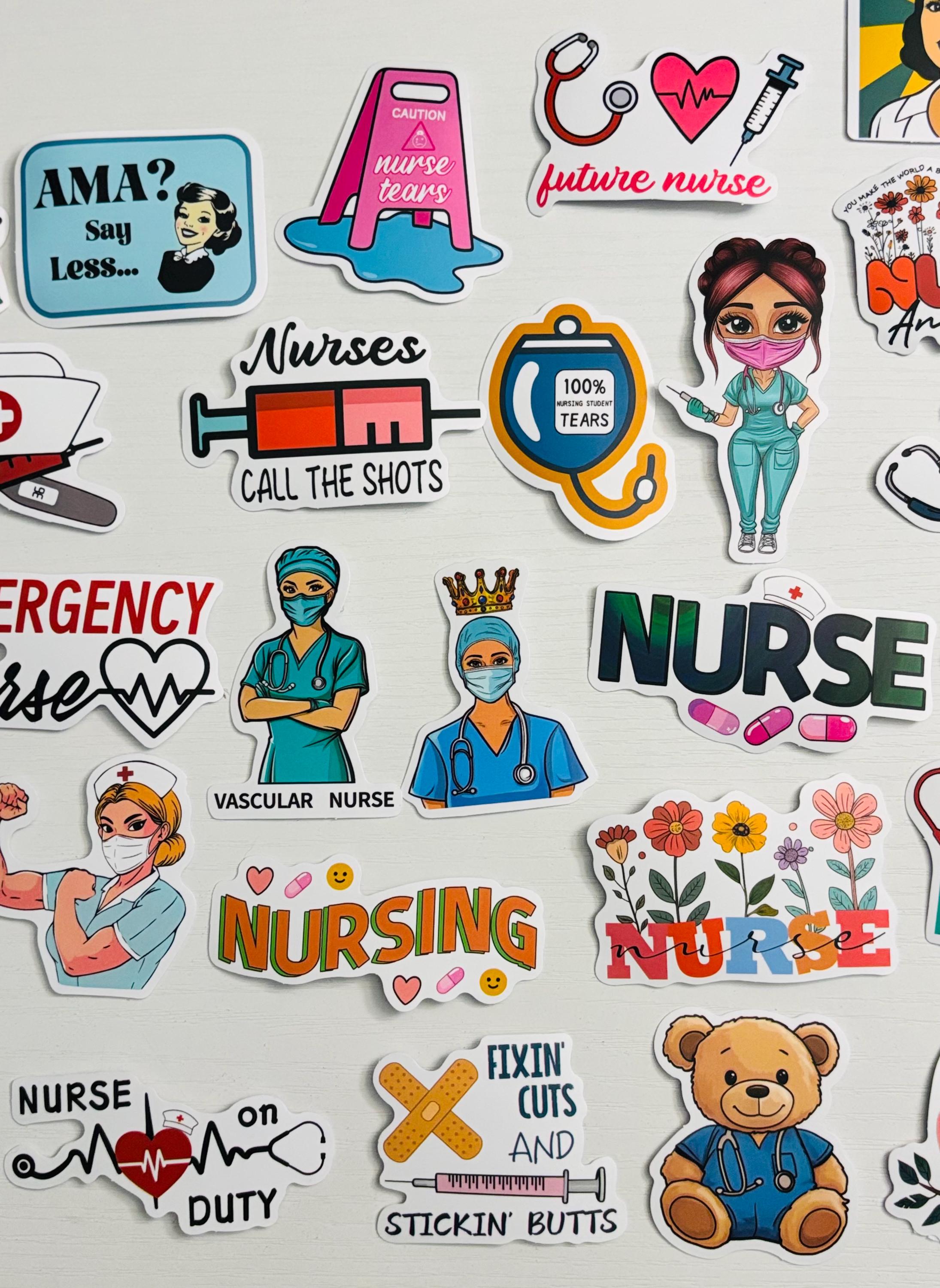 Nurse Stickers Pack, Laptop and Water Bottle Decals - Etsy