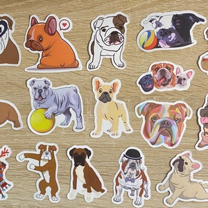 Adesivos Bulldog para laptops, skates, telefones, recompensas, garrafas de água, bicicletas, malas, viagens