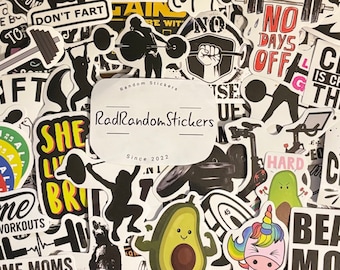 Workout, Exercise, Weightlifiting Stickers Pack of 10, 20 or 50 Decals for Planners, Decorations, Rewards, Party Supplies, Gifts and More!