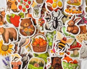 Forest Nature Stickers, Outdoor Decals, Planner Stickers