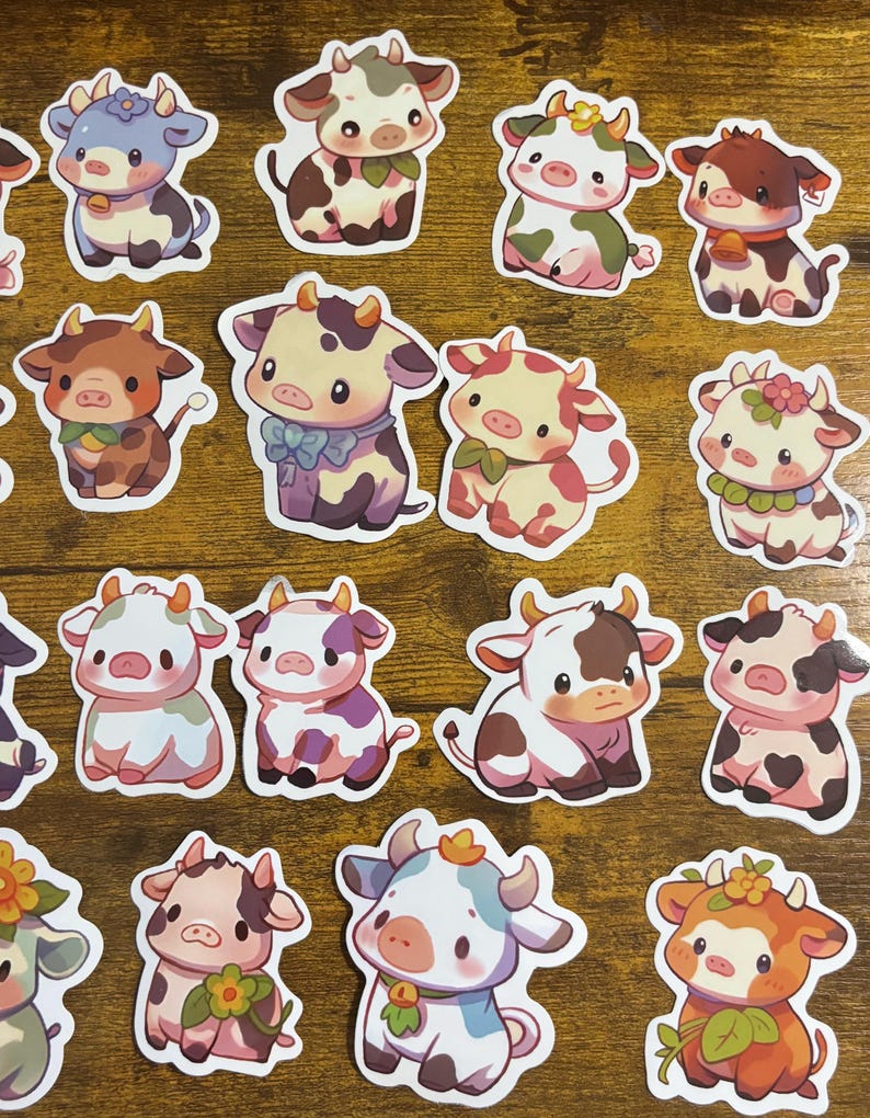 Kawaii Cow Stickers, Planner Decals, Party Favors - Etsy