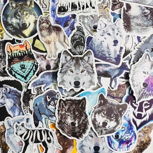 Zestaw naklejek Wolf Stickers po 10, 20 lub 50 sztuk do planerów, dzienników, dekoracji, nagród, artykułów imprezowych, prezentów i nie tylko!