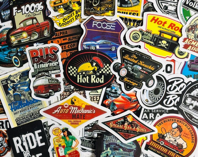 Hot Rod Car Stickers, Classic Automotive Decals, Planner Embellishments ...