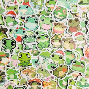 Lot de 10, 20 ou 50 autocollants Grenouille, Amphibiens pour agendas, journaux, décorations, récompenses, articles de fête, cadeaux et plus encore !
