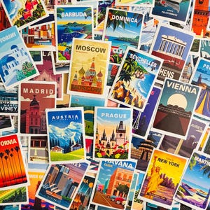 World Travel Passport Stickers Pack of 10, 20 or 50 Decals for Planners, Journals, Decorations, Rewards, Party Supplies, Gifts and More!