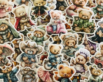 クマのステッカー ボヘミアン カワイイ テディベア、プランナーデコレーション、パーティーグッズ
