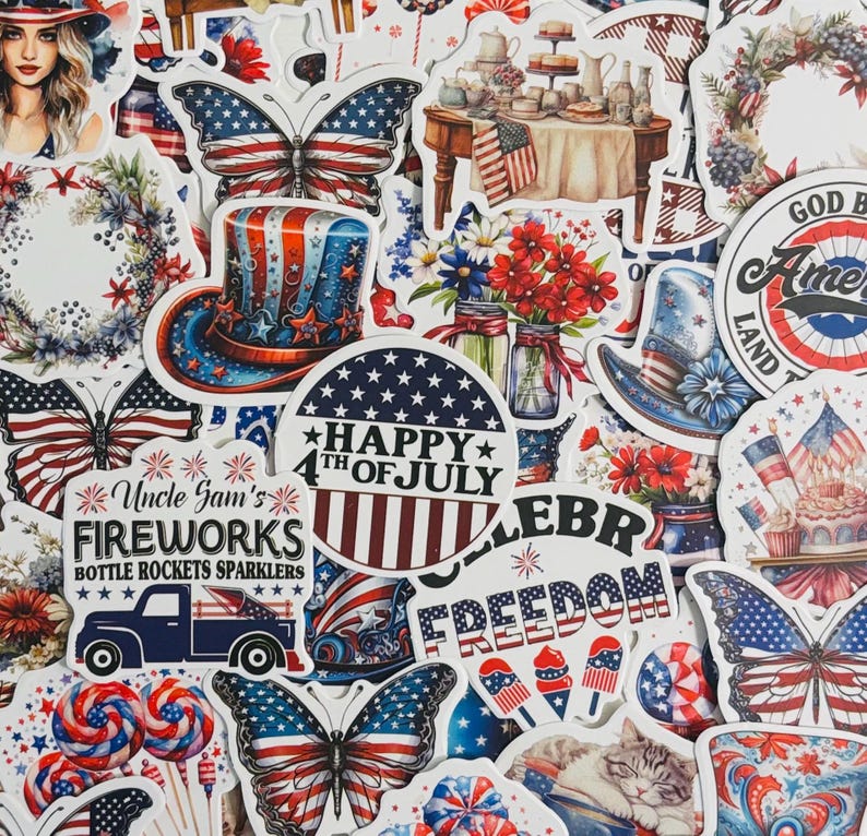 Patriotic USA Stickers, Planners, Journals, Decorations - Etsy