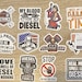 5-50 Pack Diesel Mechanic Stickers for Laptops, Skateboards, Phones ...
