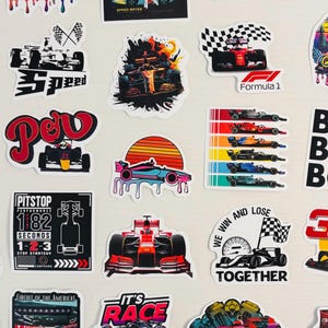 Race Car Racing Stickers Pack of 10, 20 or 50 Decals for Planners ...