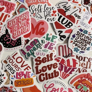 Kleine zelfliefde, geestelijke gezondheid, stickerspakket van 20 of 50 stickers voor planners, tijdschriften, decoraties, beloningen, feestartikelen, geschenken