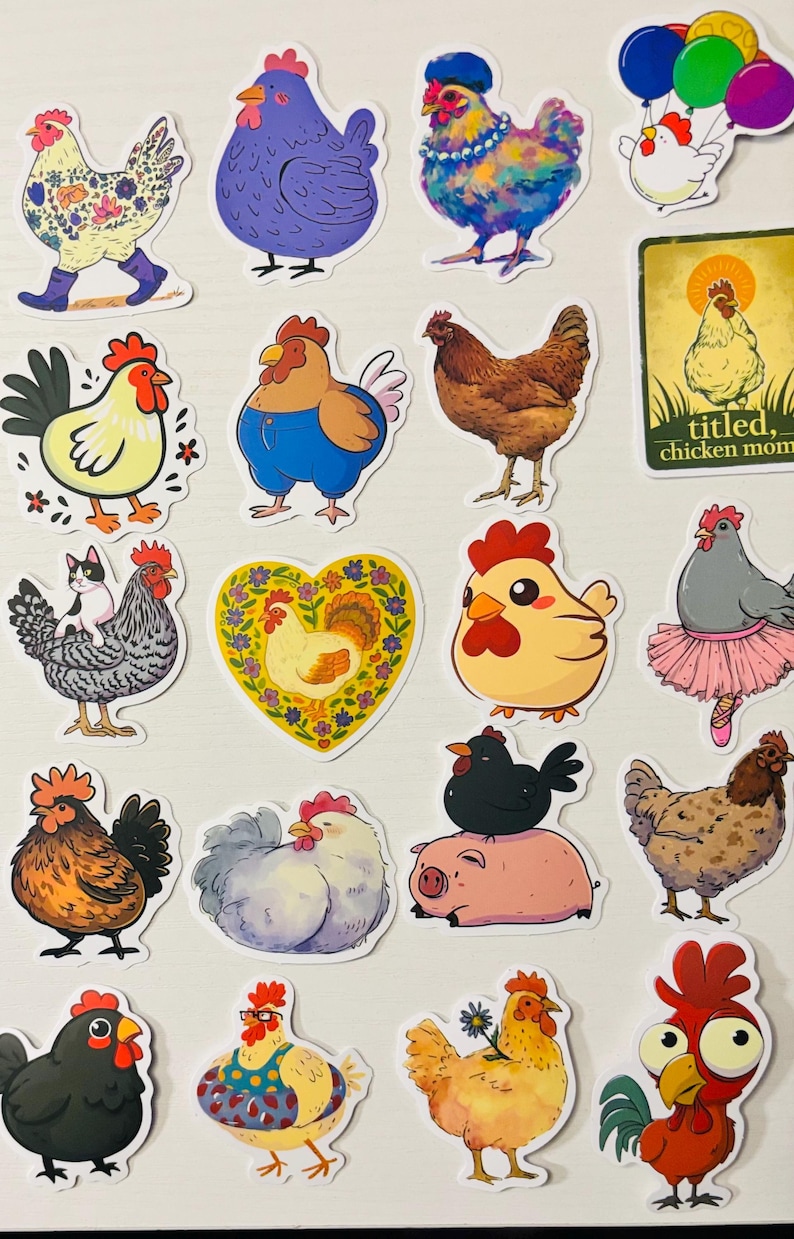 Chicken Hen Rooster Stickers, Planner Journal Decorations, Craft ...