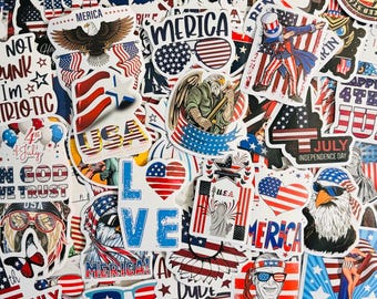 USA 4th of July Stickers, Patriotic Decals for Planners