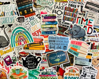 Reading, Book Lover Stickers Decals for Planners, Journals, Kindle