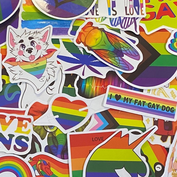 5-50  Pack LGBTQIA+ Pride Stickers for Laptops, Skateboards, Phones, Rewards, Water Bottles, Bikes, Luggage, Travel