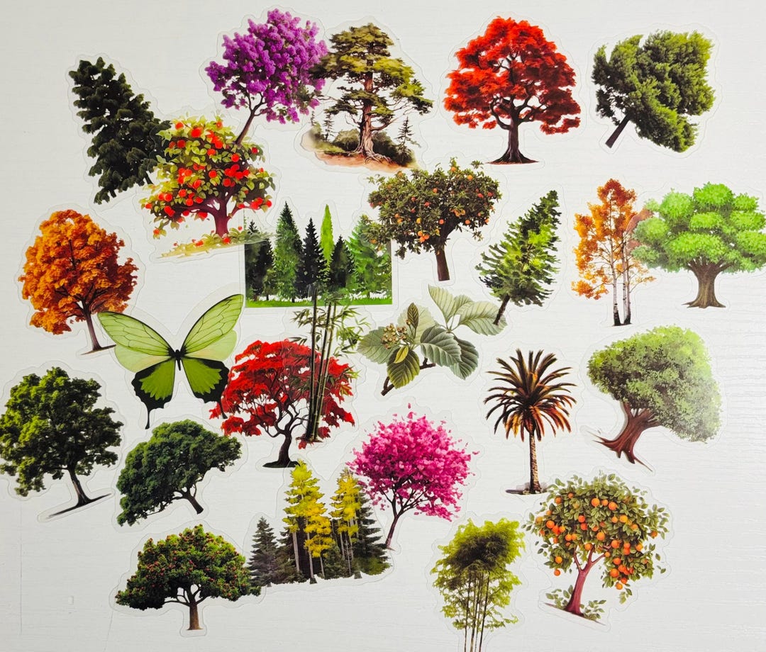 Nature Tree Stickers, Planner Decals, Scrapbook Supplies - Etsy