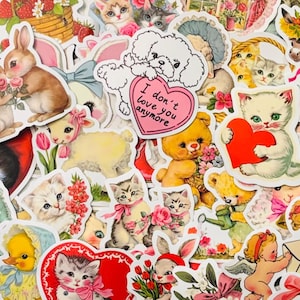 Aesthetic Pinterest Stickers Girly Animal Coquette Pack of 10, 20 or 50 for Planners, Decorations, Rewards, Party Supplies, Gifts and More!