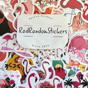 Kleine Flamingo Stickers Pack mit 10, 20 oder 50 Abziehbildern für Planer, Journals, Dekorationen, Belohnungen, Partyzubehör, Geschenke und mehr!
