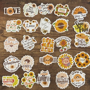Stickers tournesol pour ordinateurs portables, skateboards, téléphones, récompenses, bouteilles d'eau, vélos, bagages, voyages