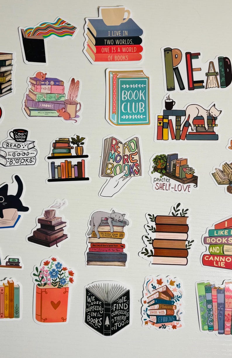 Reading, Book Lover Stickers Pack Decals for Planners, Journals, - Etsy