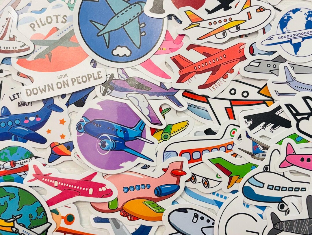 Airplane Stickers, Jet Decals for Planners, Rewards, Party (10, 20, or ...