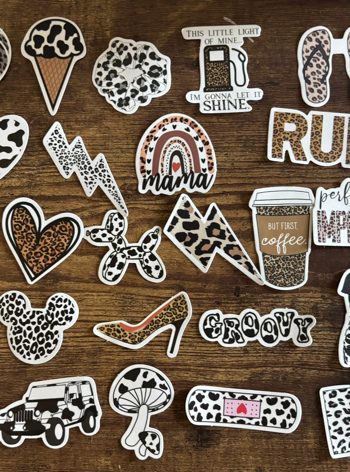 Leopard Cow Print Stickers, Journal Planner Decals - Etsy