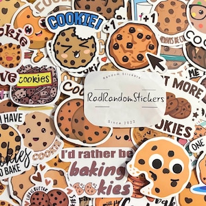 Adesivi a tema Cookie Lover per laptop, skateboard, telefoni, premi, bottiglie d'acqua, biciclette, bagagli, viaggi
