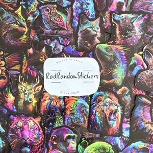 Animal Neon Dark Themed Pack Aufkleber für Laptops, Skateboards, Handys, Belohnungen, Wasserflaschen, Fahrräder, Gepäck, Reisen