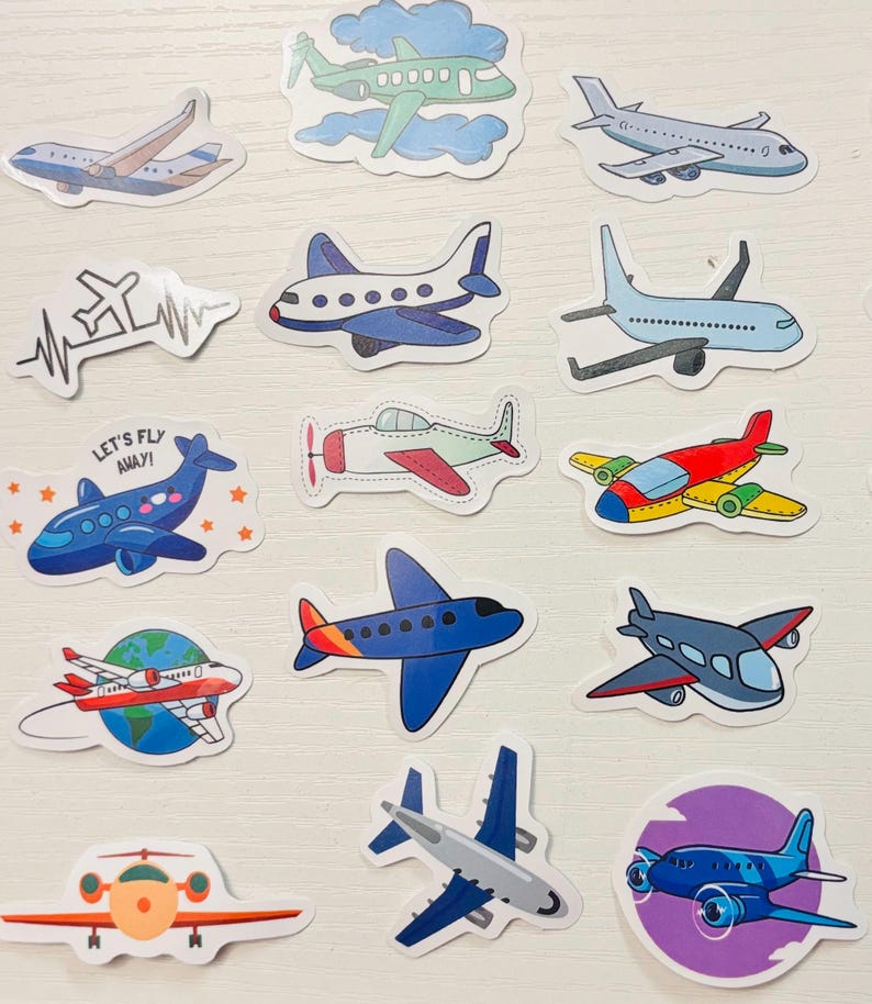 Airplane Stickers, Jet Decals for Planners, Rewards, Party (10, 20, or ...