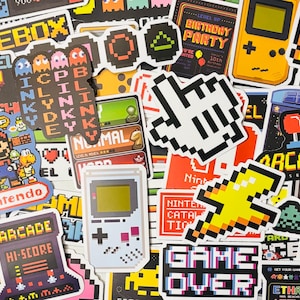 Retro Video Game Stickers, 8-Bit Controller Decals, Planner Stickers