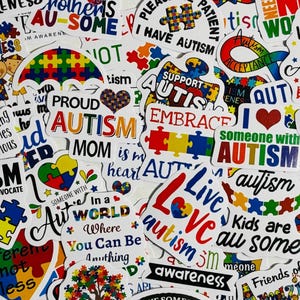 Autism Awareness Sticker Pack mit 20 oder 50 Aufklebern für Planer, Journals, Dekorationen, Belohnungen, Party Zubehör, Geschenke und mehr!