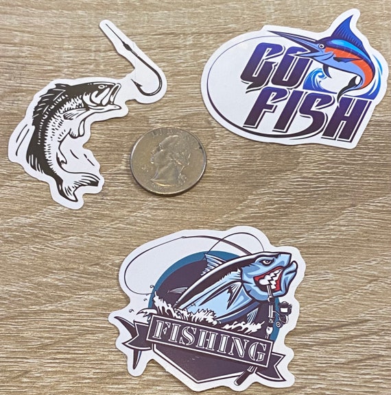 5-50 Pack Fishing Themed Stickers for Laptops, Skateboards, Phones,  Rewards, Water Bottles, Bikes, Luggage, Travel -  Israel