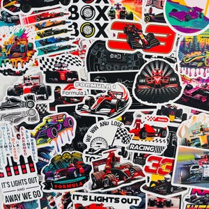 Race Car Racing Stickers Set van 10, 20 of 50 stickers voor planners, tijdschriften, decoraties, beloningen, feestartikelen, geschenken en meer!