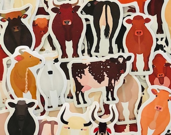 Farm Cow and Hooved Animal Stickers, Planner Decals, Party Favors