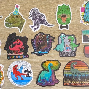 Adesivi di dinosauri per computer portatili, skateboard, telefoni, premi, bottiglie d'acqua, biciclette, bagagli, viaggi